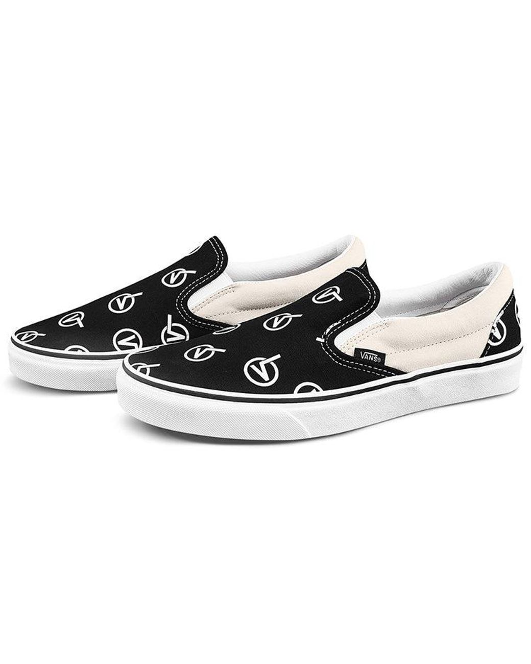 Vans Black Classic Slip-On 'Circle V' for men
