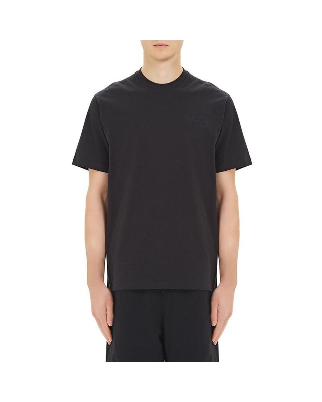 Adidas Black Y-3 Solid Color Casual Short Sleeve for men