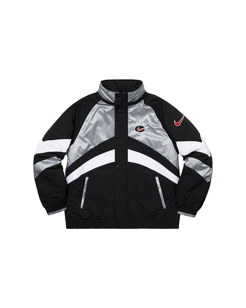 Supreme Black Ss19 X Nike Hooded Sport Jacket Crossover Waterproof Nylon Hooded Track Jacket
