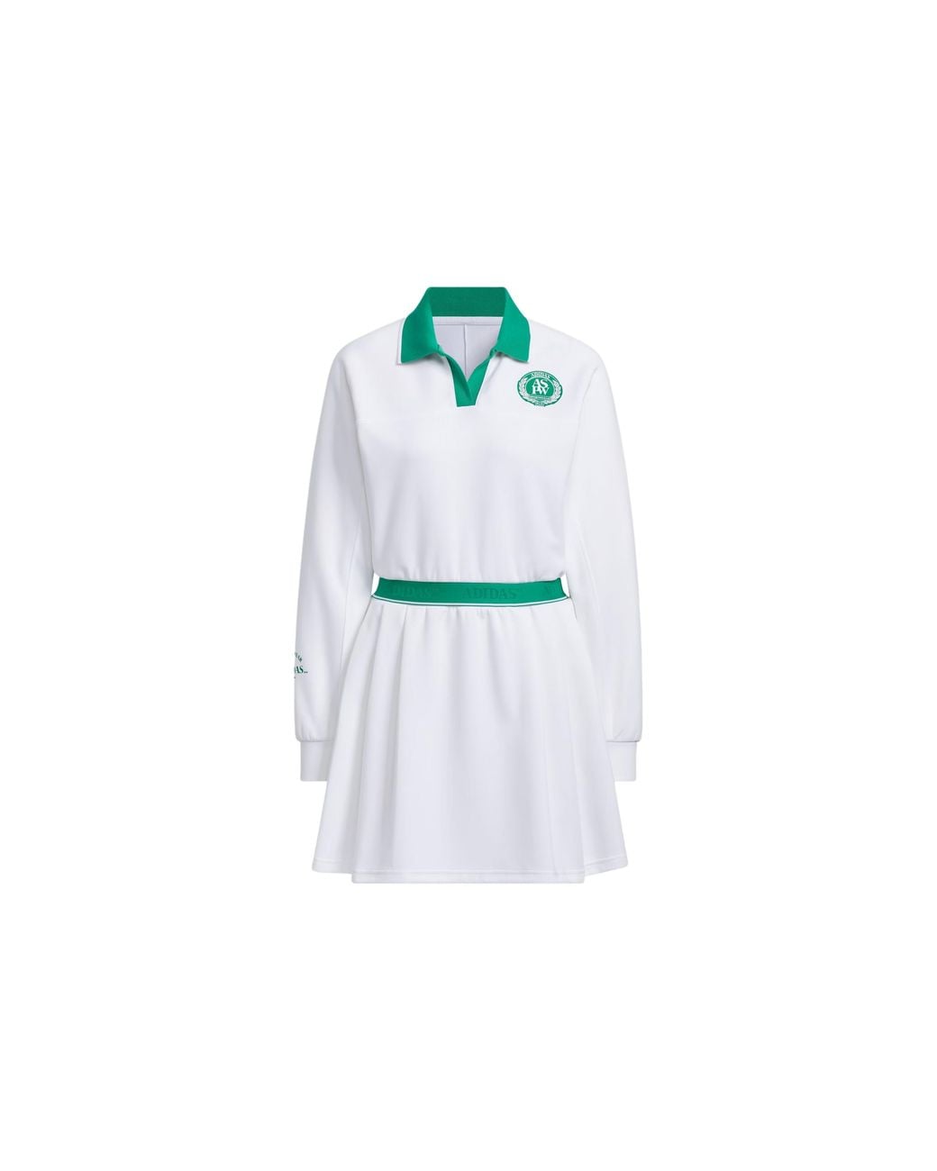 Adidas White (Wmns) Verbiage Long Sleeve Polo Dress Asia Sizing