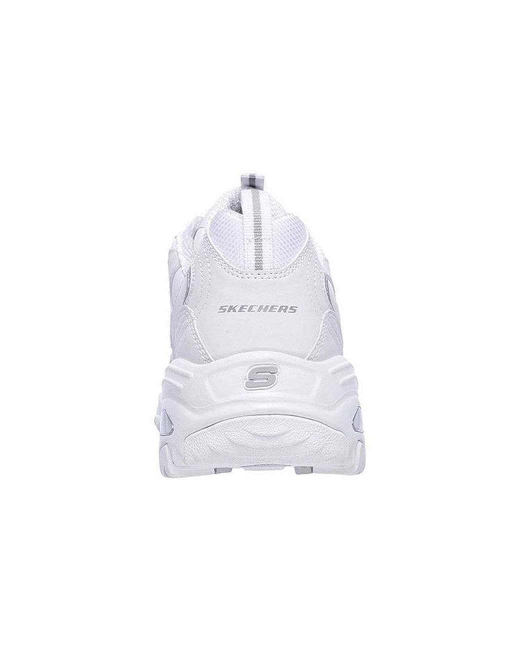 Skechers White D'Lites 1.0 Low-Top Running Shoes for men