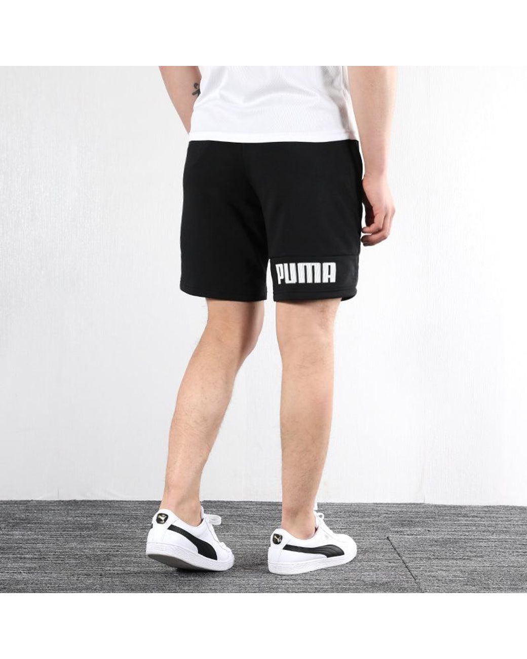 PUMA Black Ess Sweat Training Sport Shorts for men