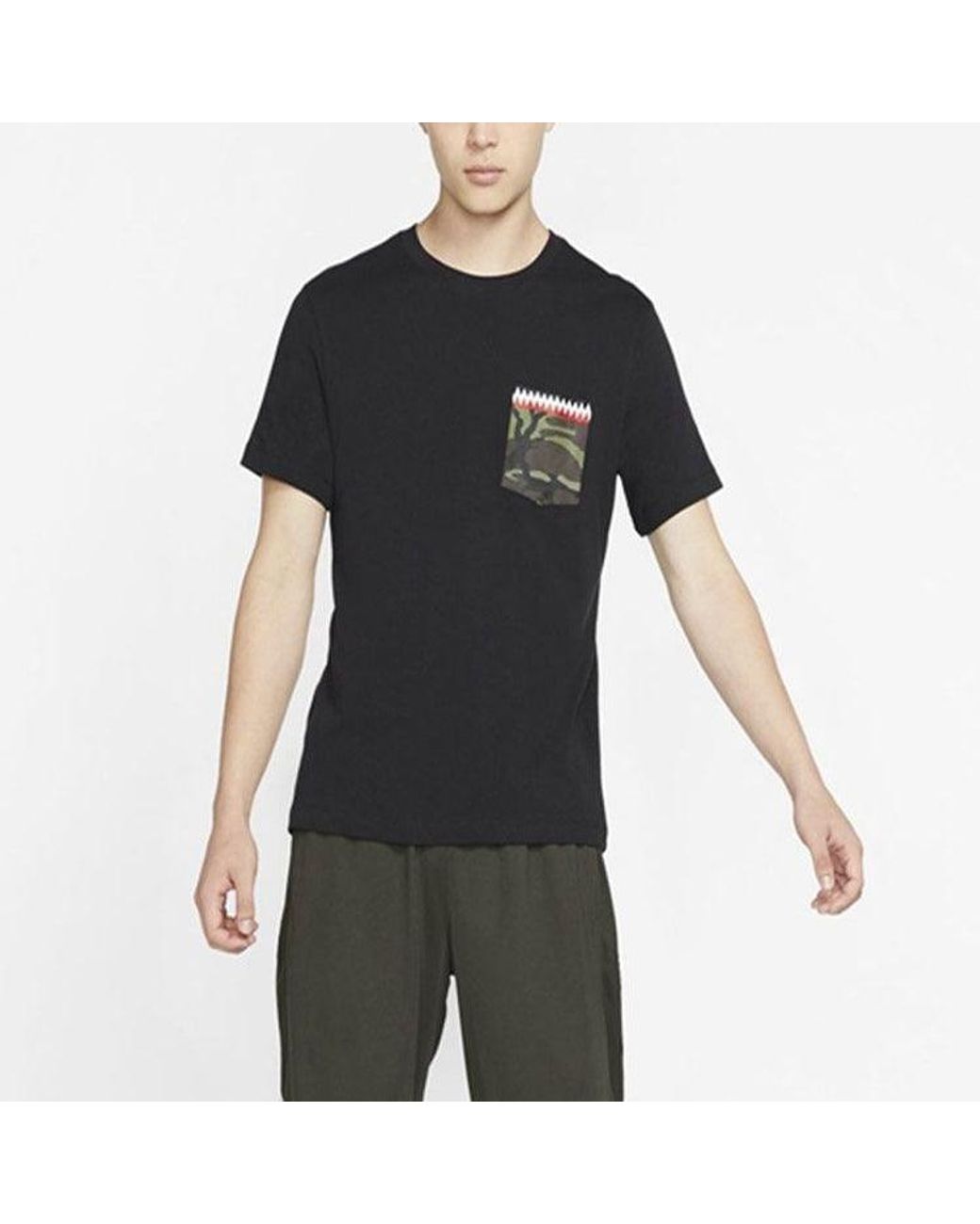 Nike Black Athleisure Casual Sports Pocket Short Sleeve for men