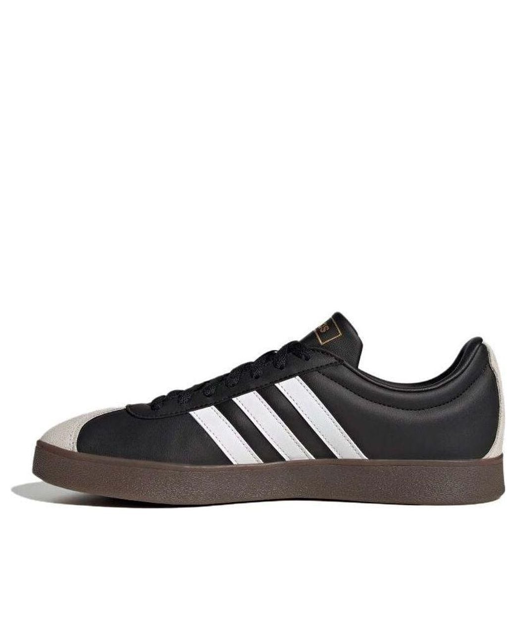 Adidas Black Vl Court Shoes Gum' for men
