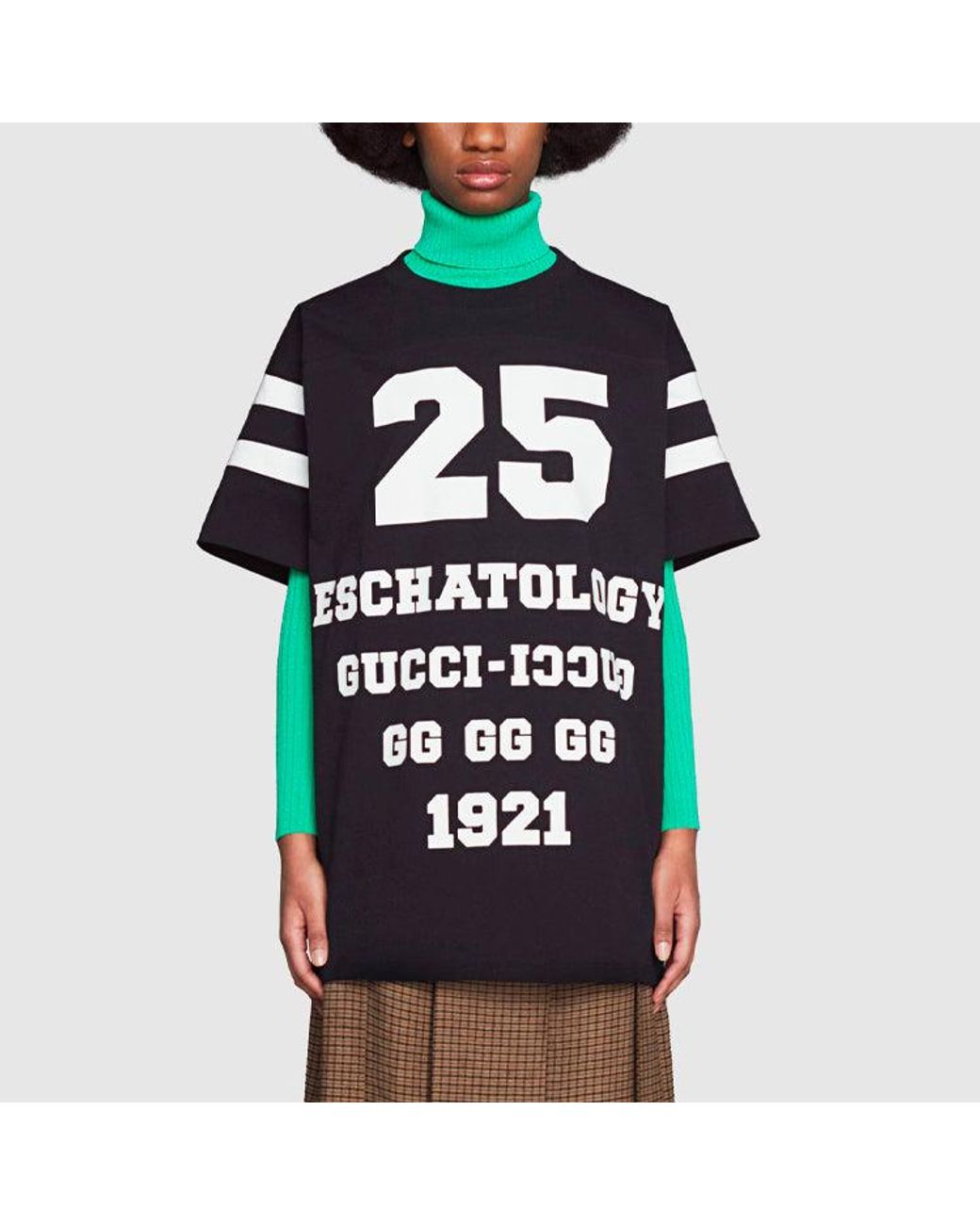 Gucci Black Ss21 1921 Series Alphabet Printing Casual Short Sleeve for men