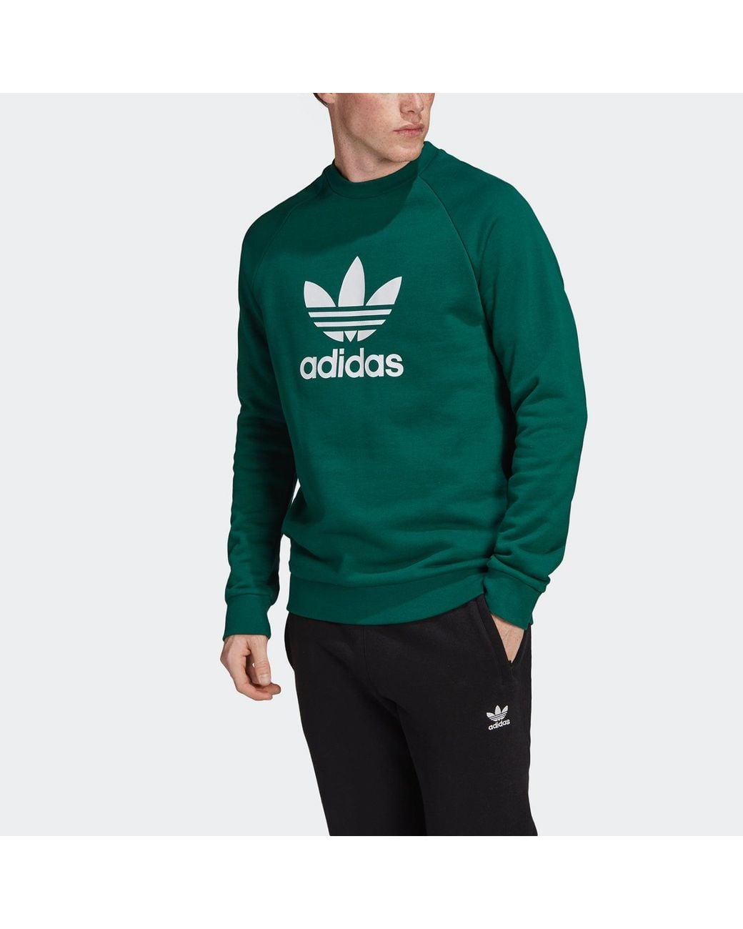 Adidas Green Originals Casual Sports Round Neck Pullover for men