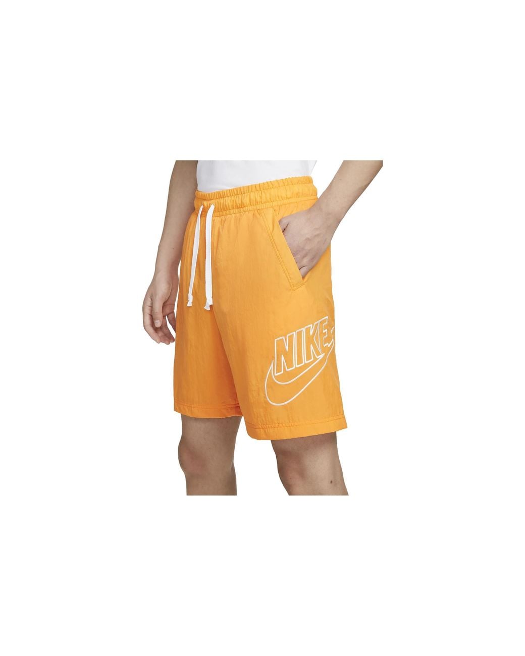Nike Orange Sportswear Alumni Logo Shorts for men