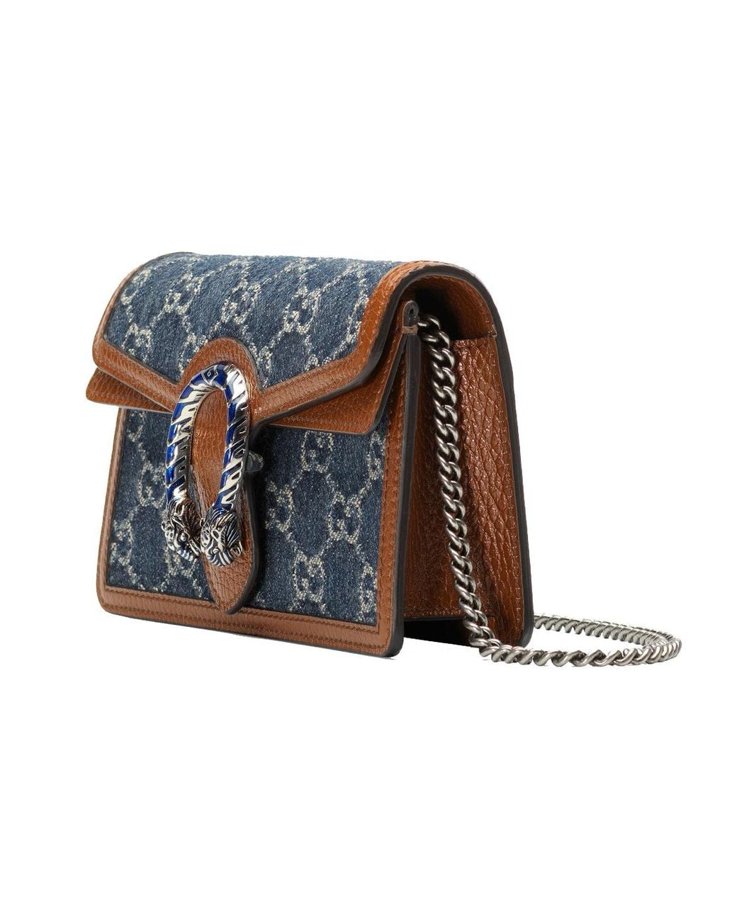 Gucci Blue (Wmns) Dionysus Logo Denim Messenger Bag Retro