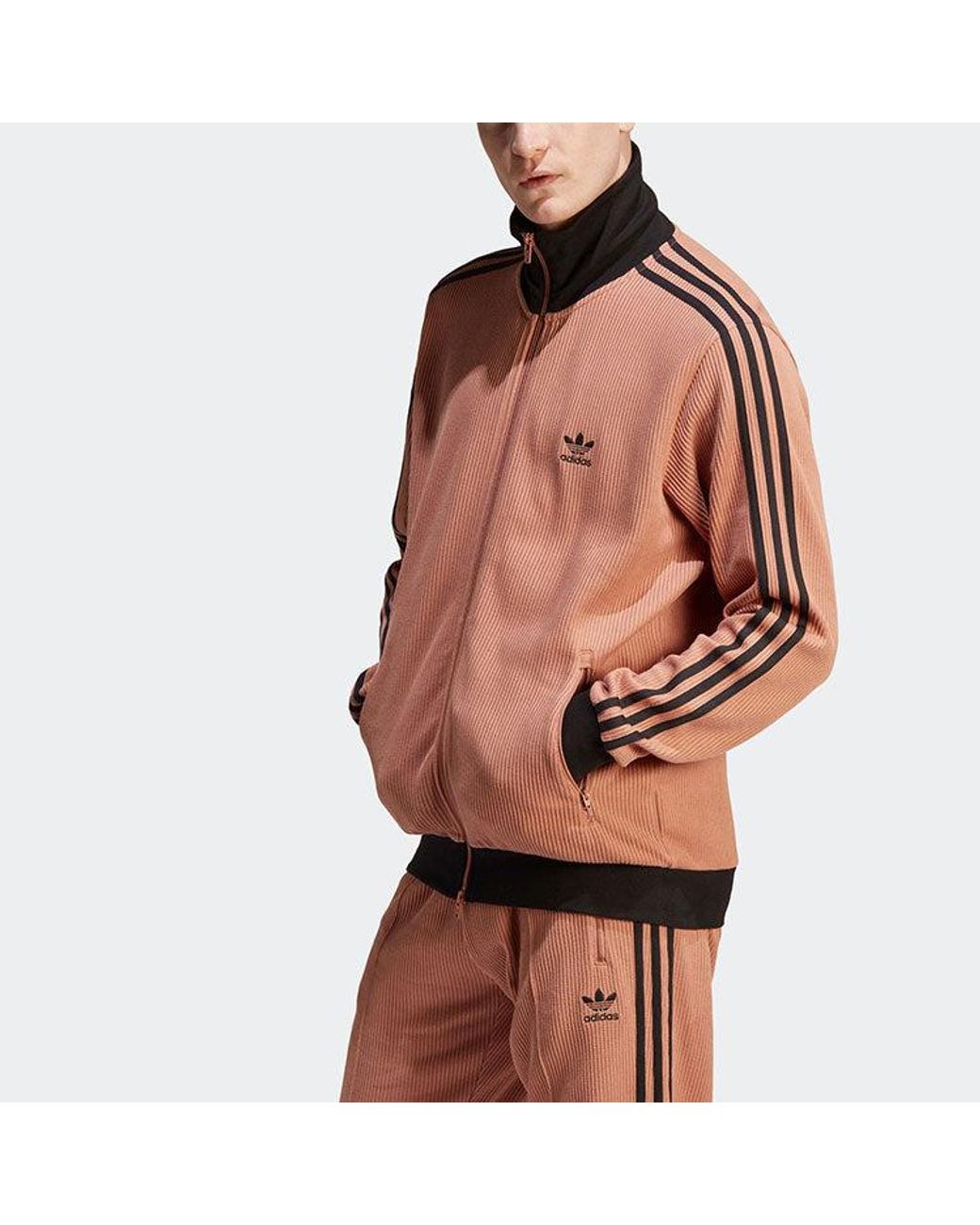 Adidas Pink Originals Adicolor Classics Waffle Beckenbauer Track Jacket 'Clay Strata' for men