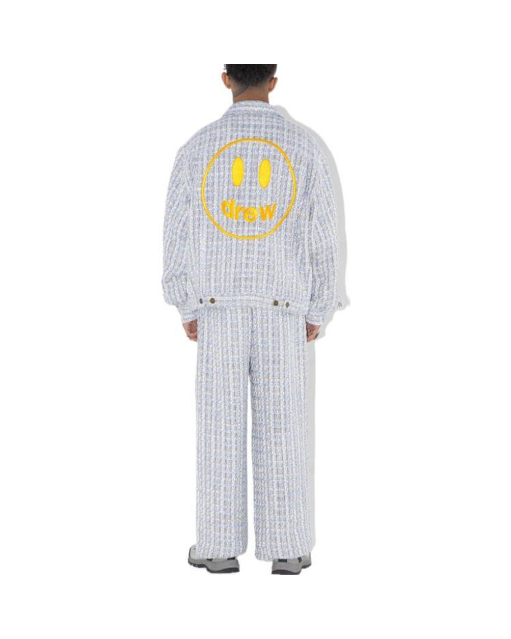 Drew House Gray Boucle Mascot Oversized Trucker Jacket for men