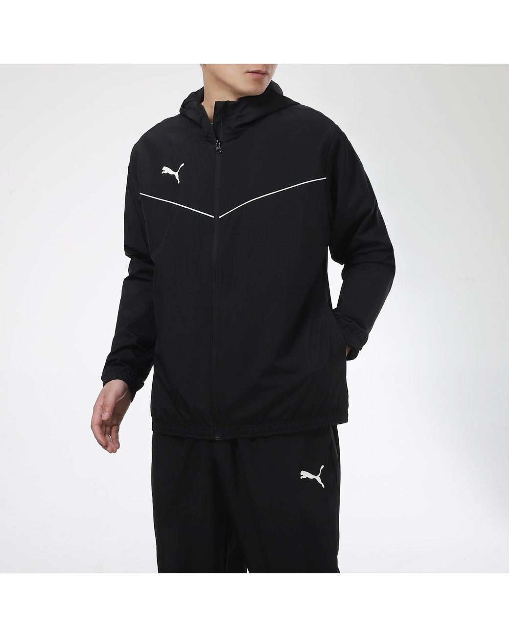 PUMA Black Full Sleeve Solid Jacket for men