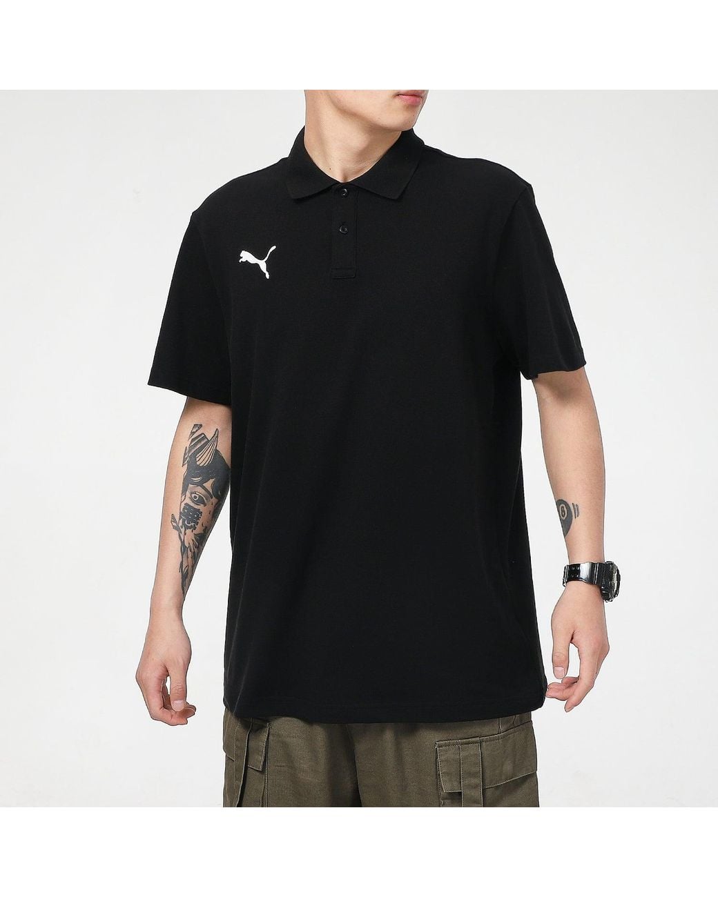 PUMA Black Ess Polo Shirt for men