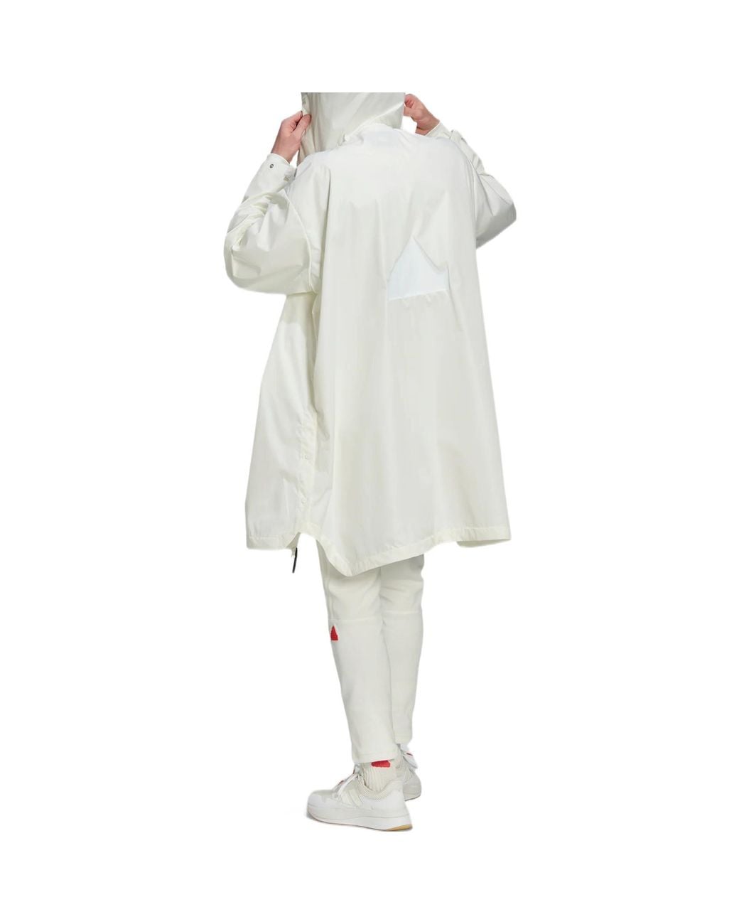 Adidas White Logo Solid Color Hooded Jacket Windbreaker for men