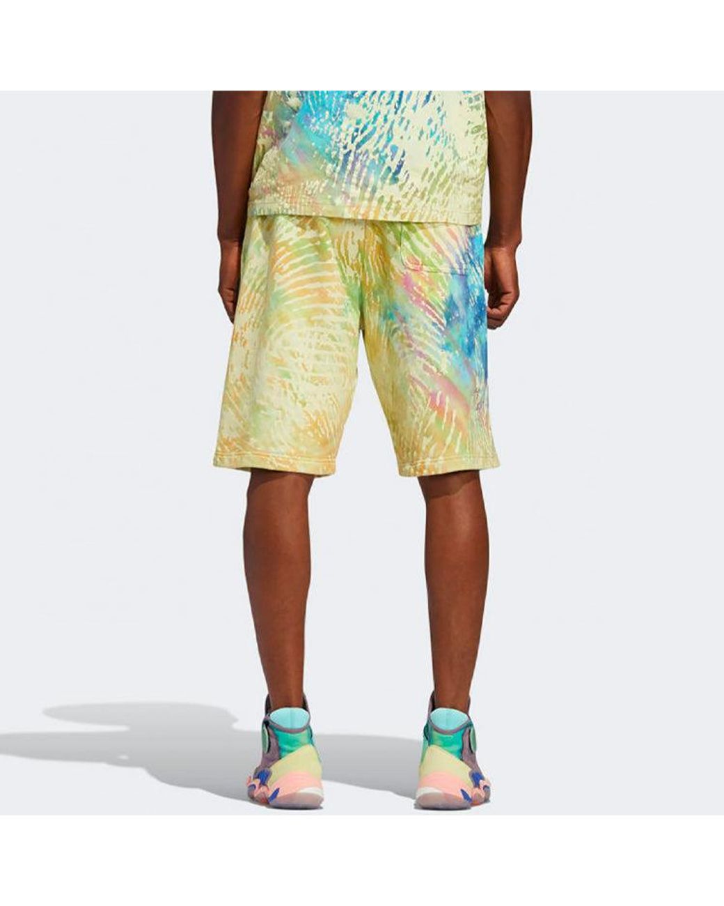 Adidas Yellow Originals X Pw March Madness Print Shorts for men