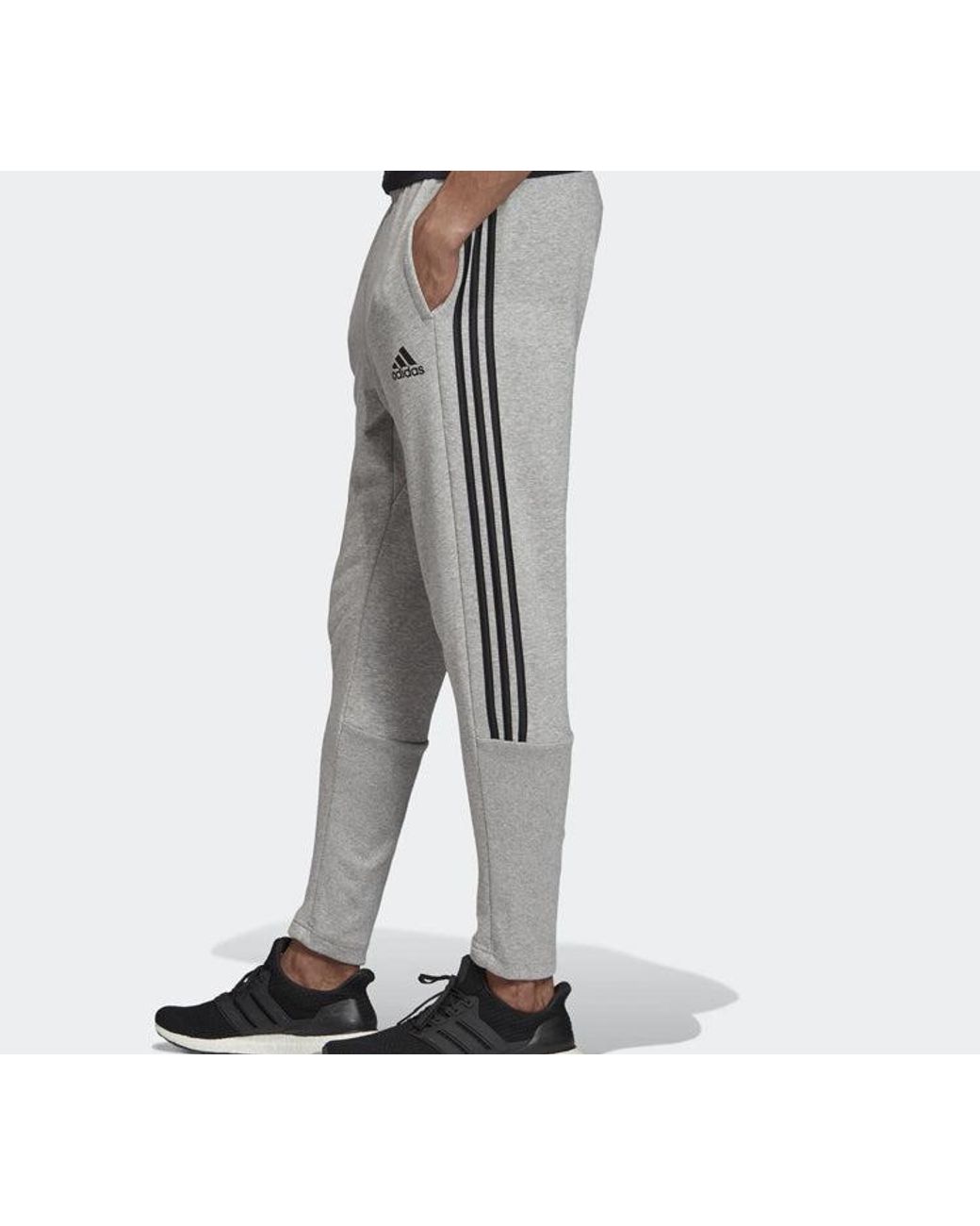Adidas Gray Stripe Training Sports Long Pants for men