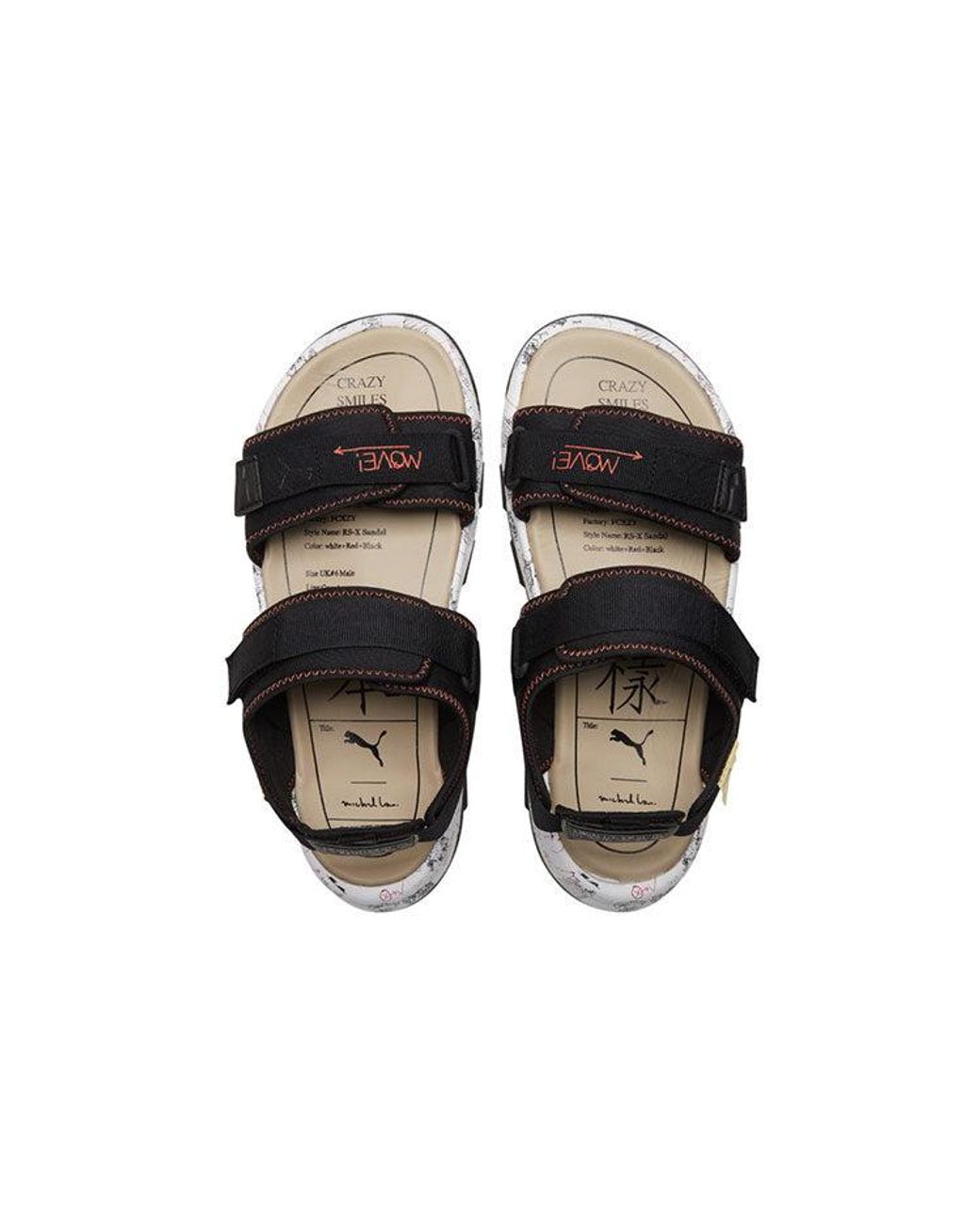 PUMA Black Michael Lau X Rs-Sandal for men