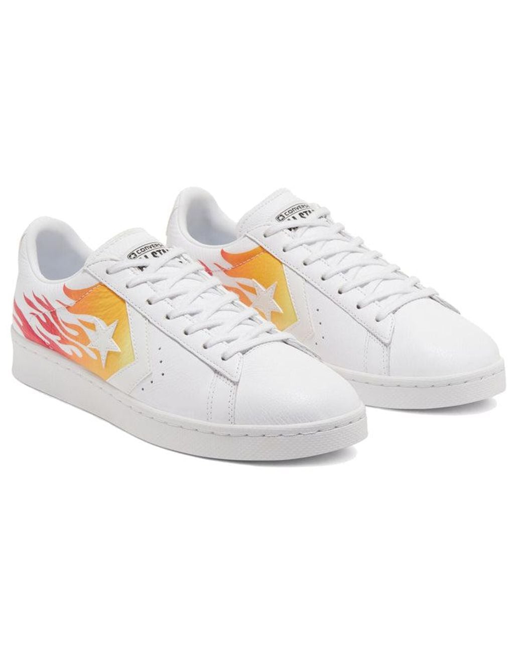 Converse White Pro Leather Low 'Archival Flame Print' for men