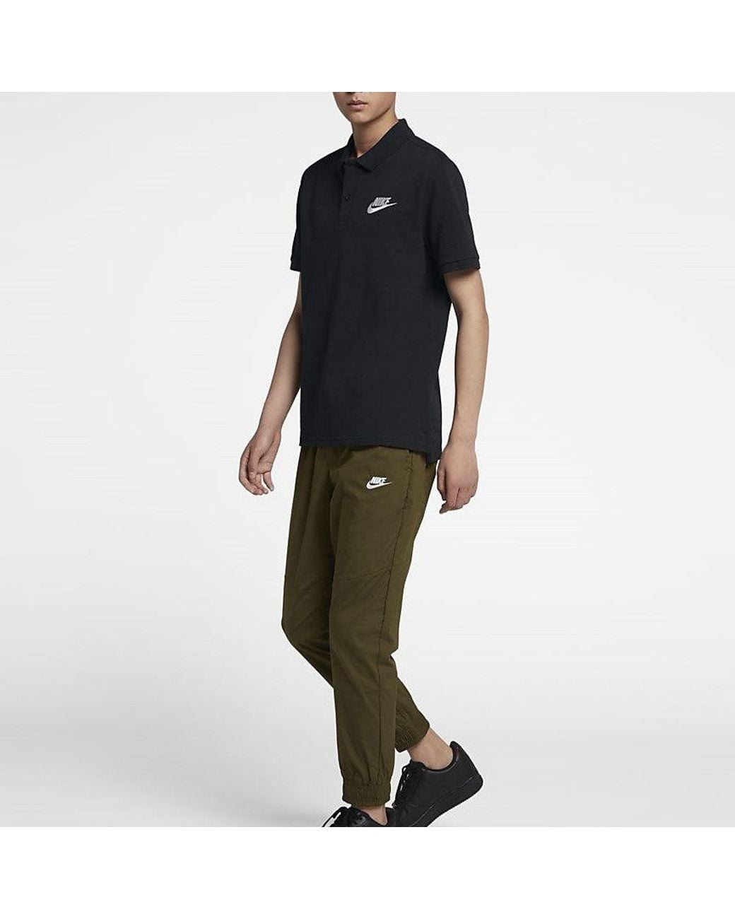 Nike Black Small Logo Casual Sports Short Sleeve Polo Shirt for men