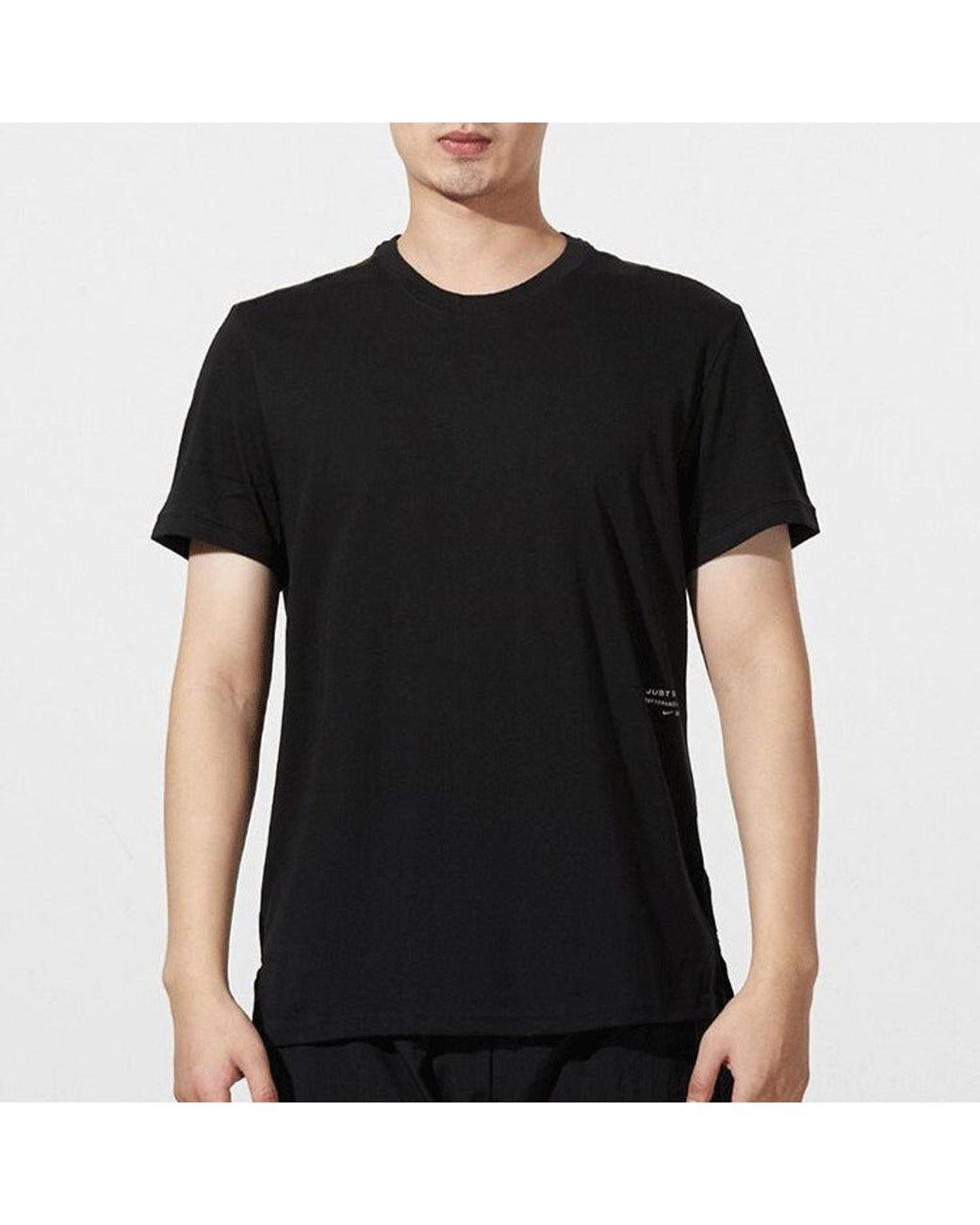 Nike Black Dri-Fit Running Training Quick Dry Breathable Round Neck Short Sleeve for men