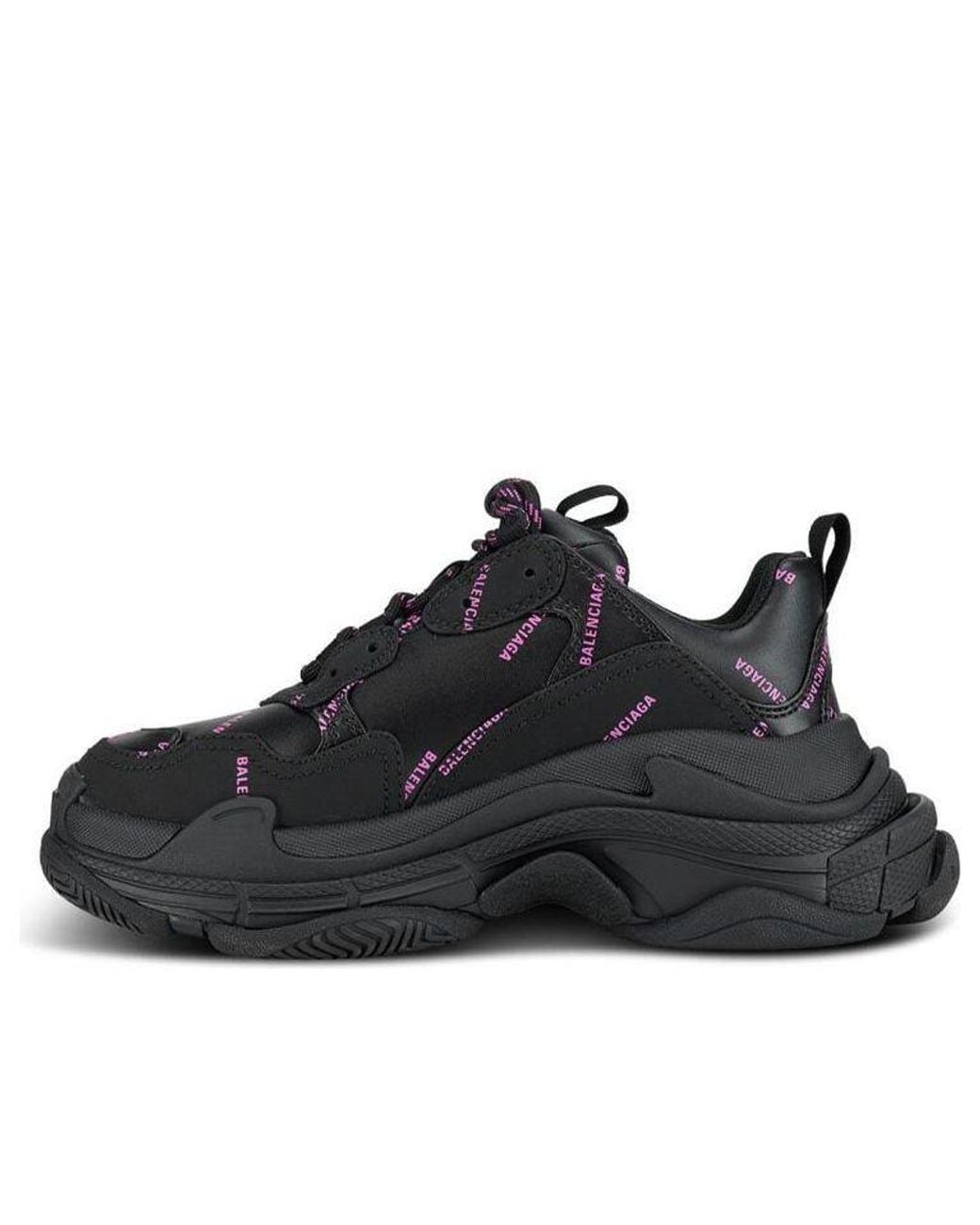 Balenciaga Black (Wmns) Triple S Sneaker 'All Over Logo