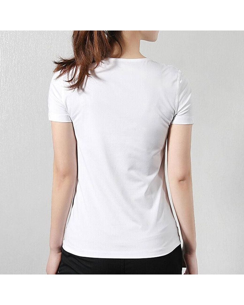 Nike White (Wmns) Pro Mesh Training Tops Training Gym Short Sleeve