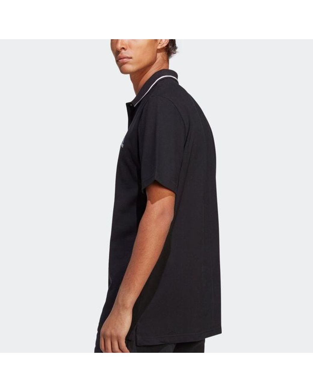 Adidas S Aeroready Essentials Pique Small Logo Polo Shirt Black Small for men