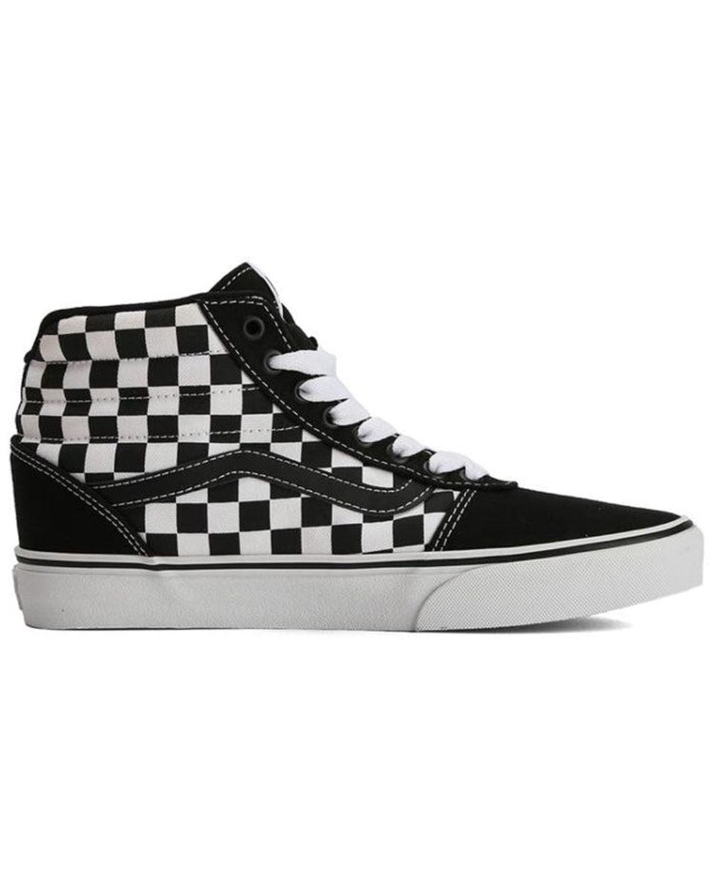 Vans Black Ward High 'Checkerboard' for men