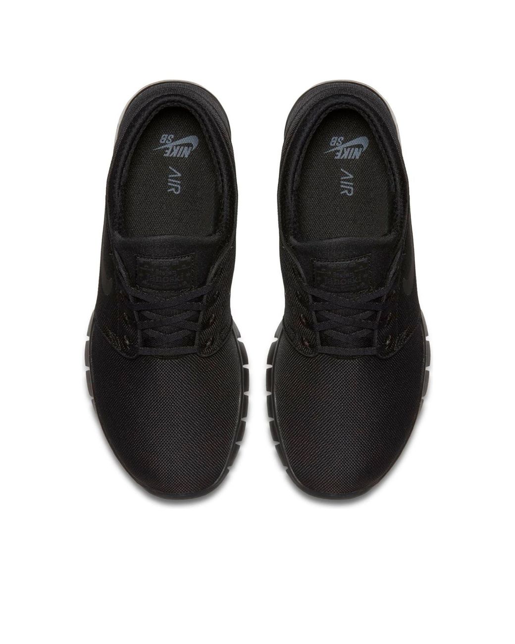 nike sb zoom janoski remastered leather trainers in triple black