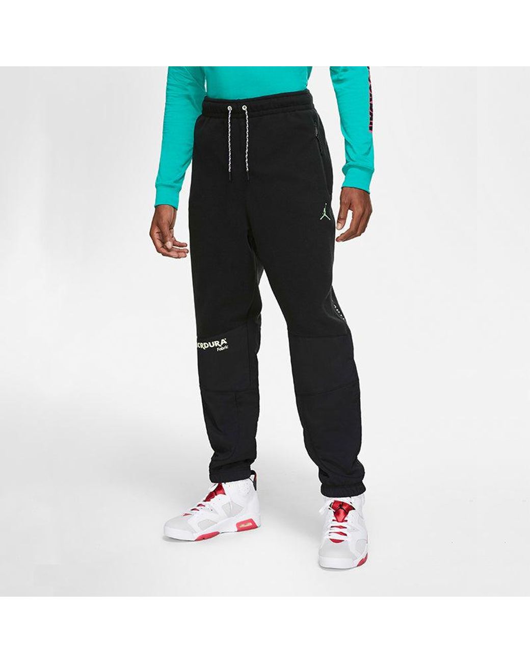 Nike Black Winter Utility Cordura Stay Warm Polar Fleece Splicing Casual Sports Running Long Pants for men