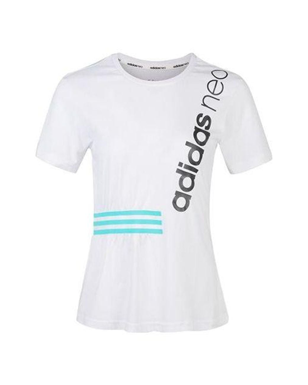 Adidas Blue (Wmns) Neo Sports Pullover Round Neck Short Sleeve