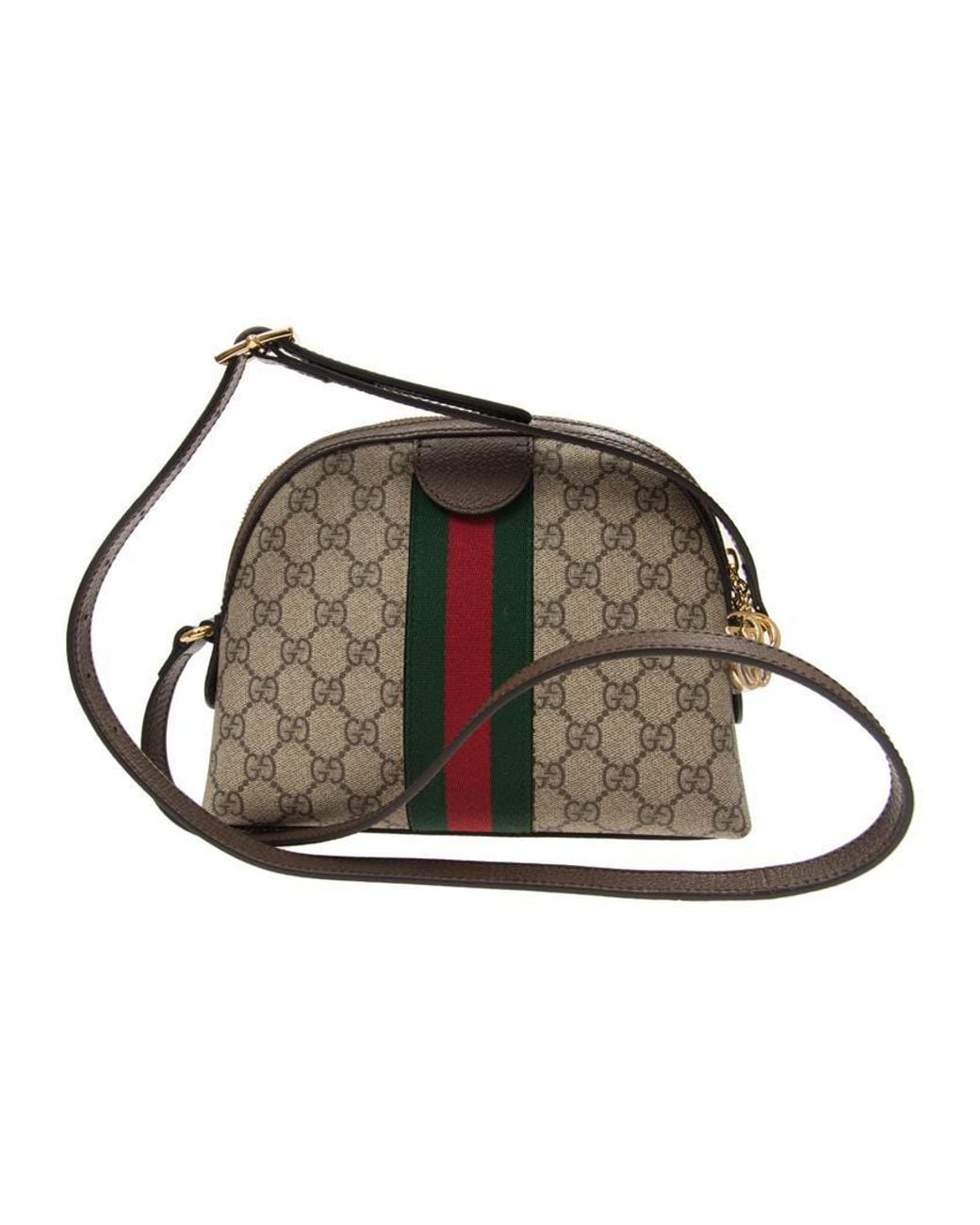 Gucci Natural (Wmns) Ophidia Logo Retro Gg Stripe Webbing Canvas Shoulder Messenger Bag Small