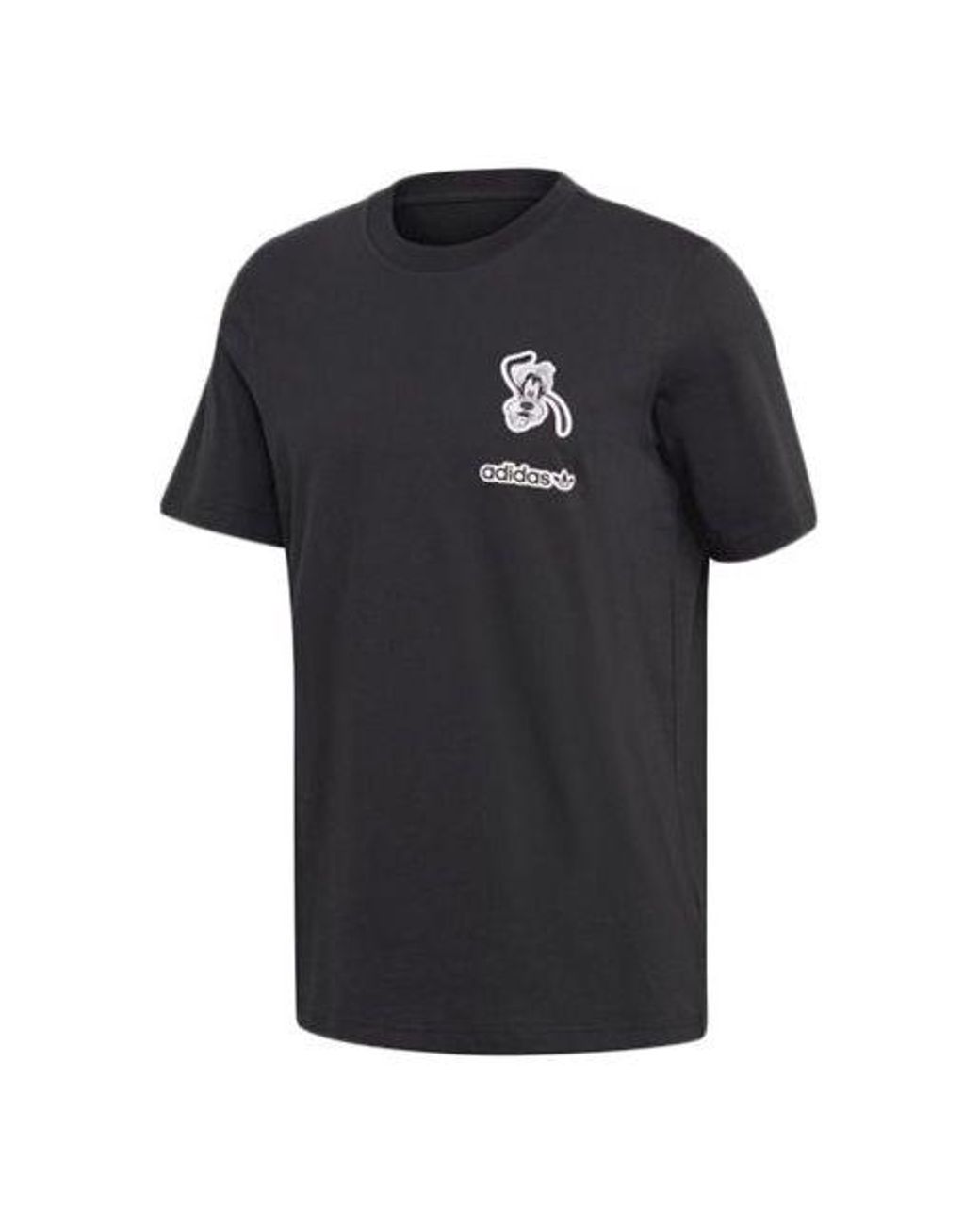 Adidas Black X Disney Goofy Crossover Logo Short Sleeve for men