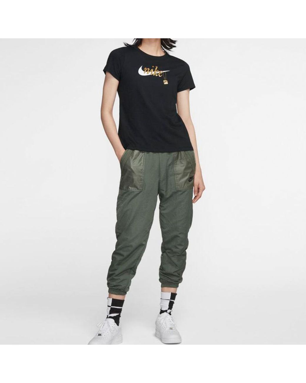 Nike Black (Wmns) Sportswear Round Neck Short Sleeve