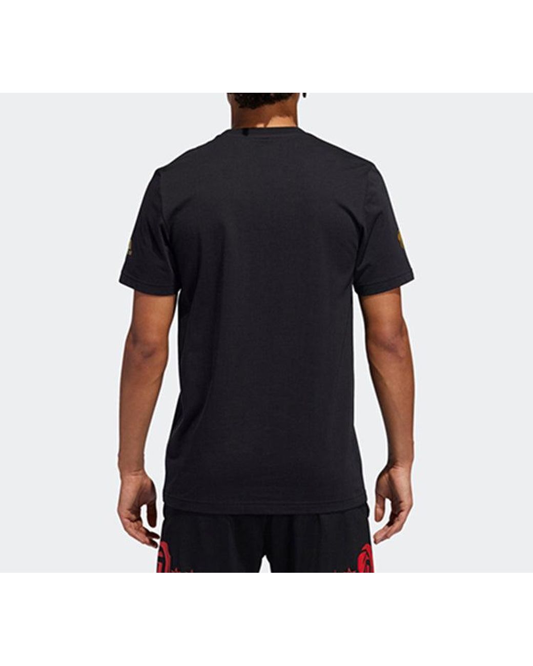 Adidas Black Metallic Rose Printing Basketball Sports Short Sleeve for men