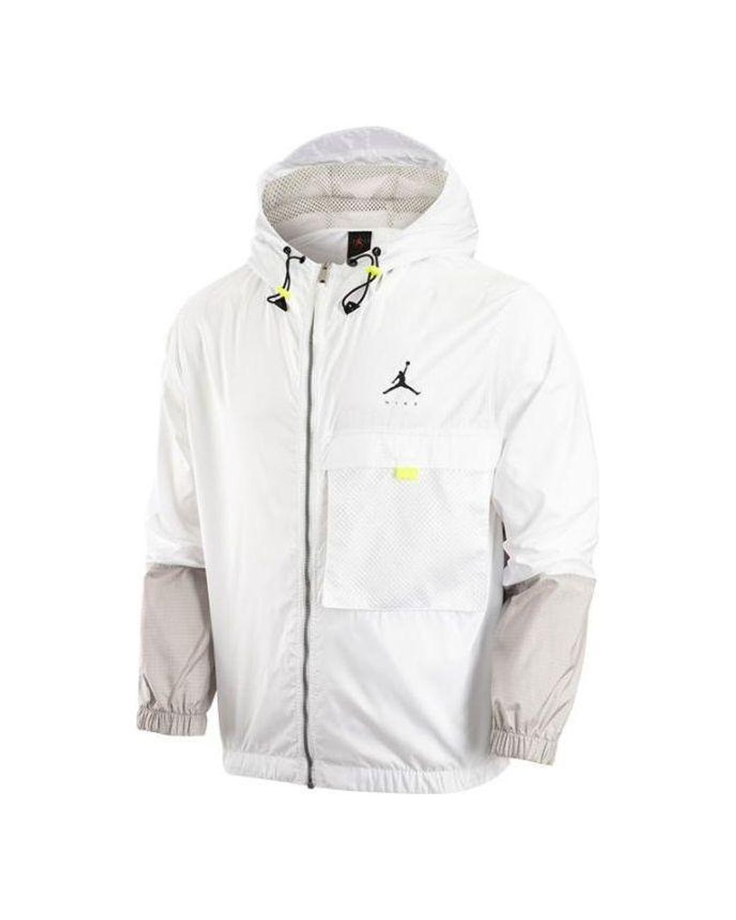 Nike White Colorblock Zipper Hooded Jacket Autumn for men