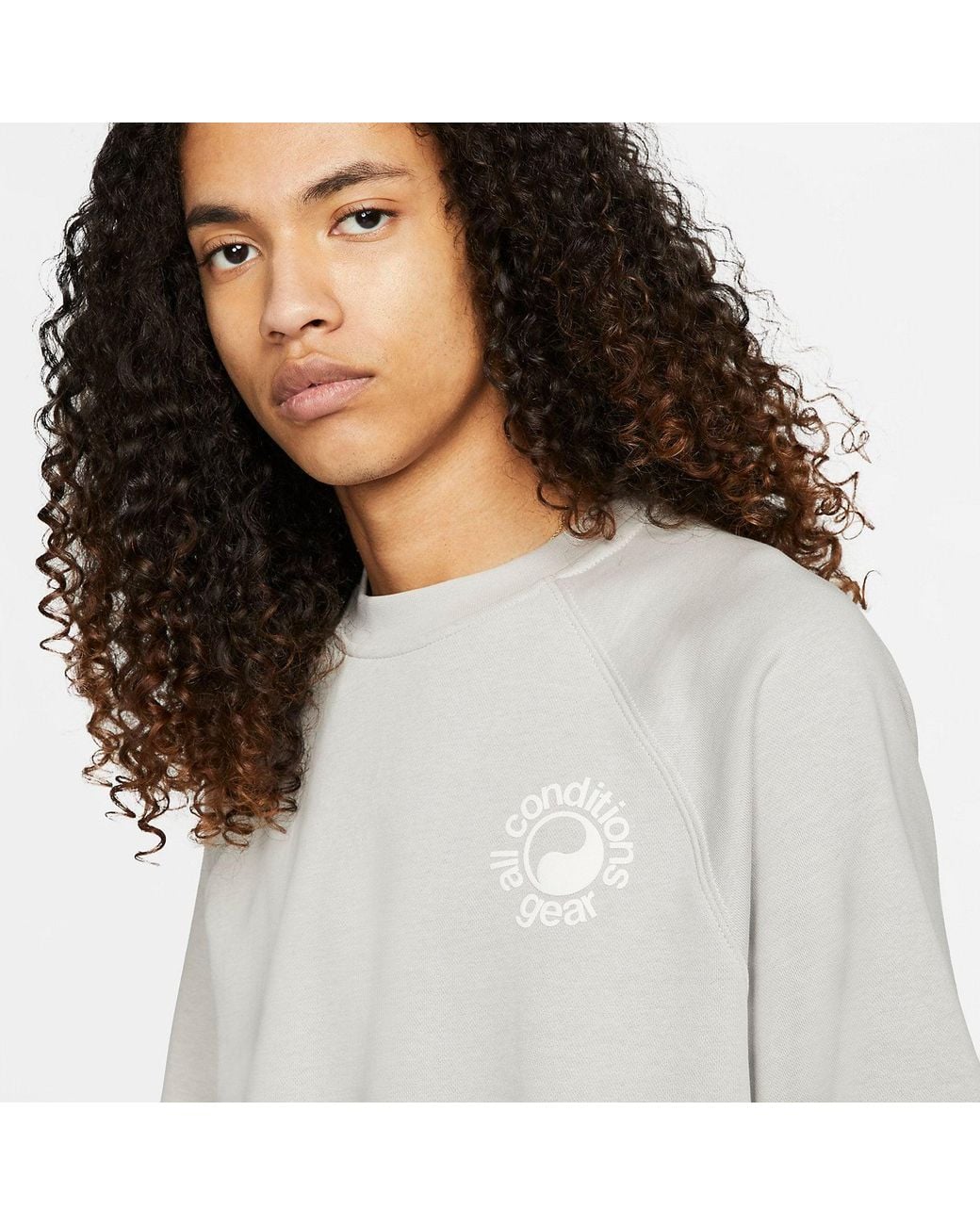 Nike Gray Acg Dry Fit Short Sleeve French Terry Crew 'Light Iron Ore' for men