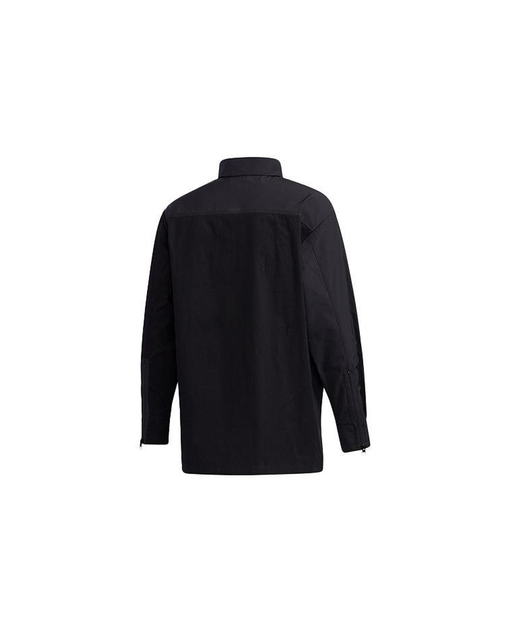 Adidas Blue Originals Solid Color Splicing Casual Long Sleeves Shirt for men