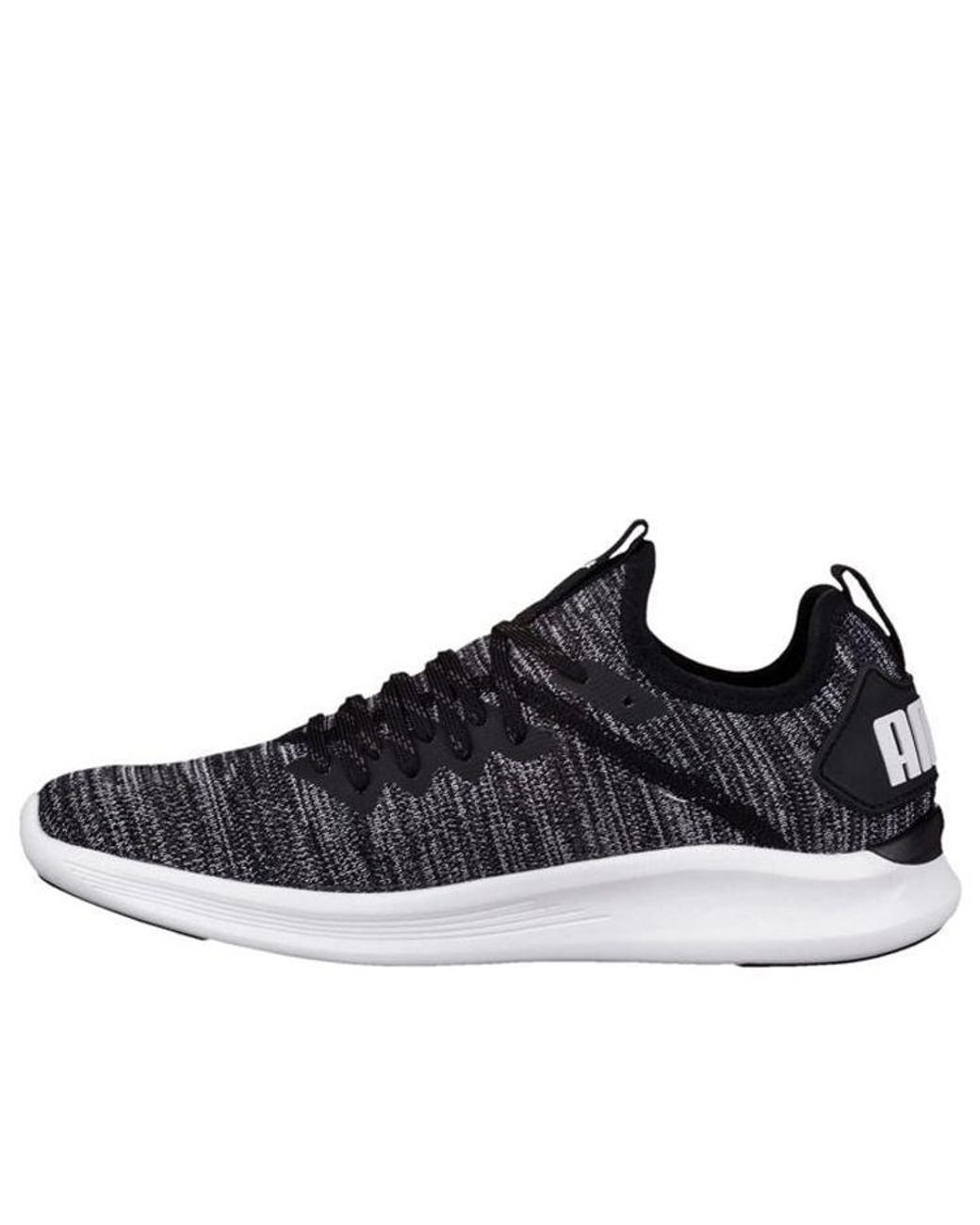 PUMA Ignite Flash Evoknit Low Running Shoes Black/grey | Lyst