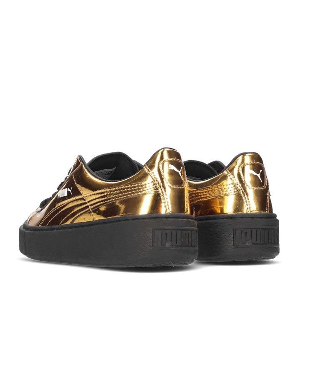 PUMA Brown (Wmns) Basket Platform 'Metallic'