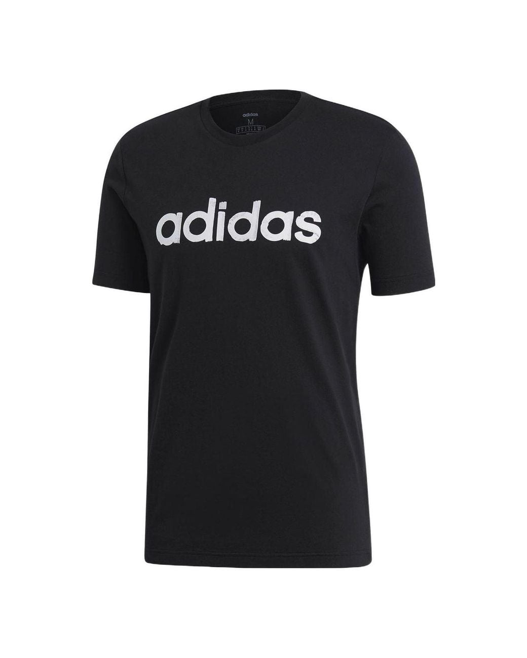 Adidas Black Alphabet Logo Printing Round Neck Casual Short Sleeve T-Shirt for men