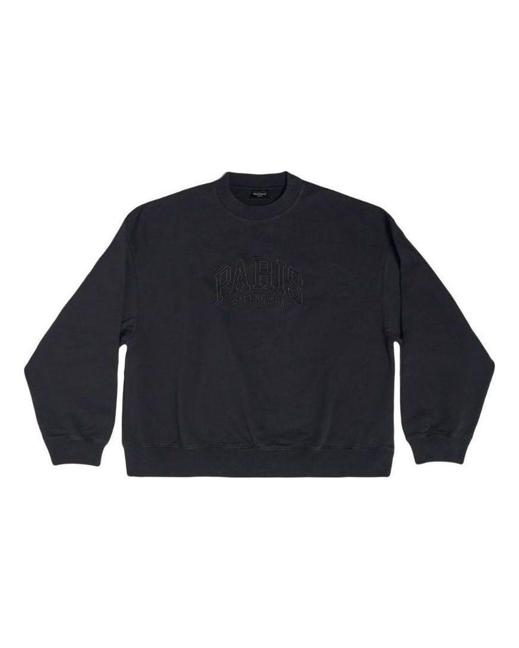 Balenciaga Blue Cities Paris Embroidered Logo Sweatshirt for men