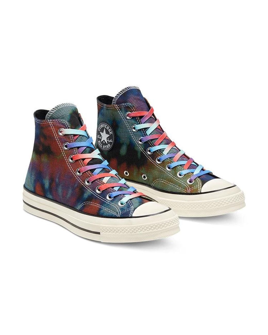 Converse Blue Chuck 70 High 'Tie Dye Plaid' for men
