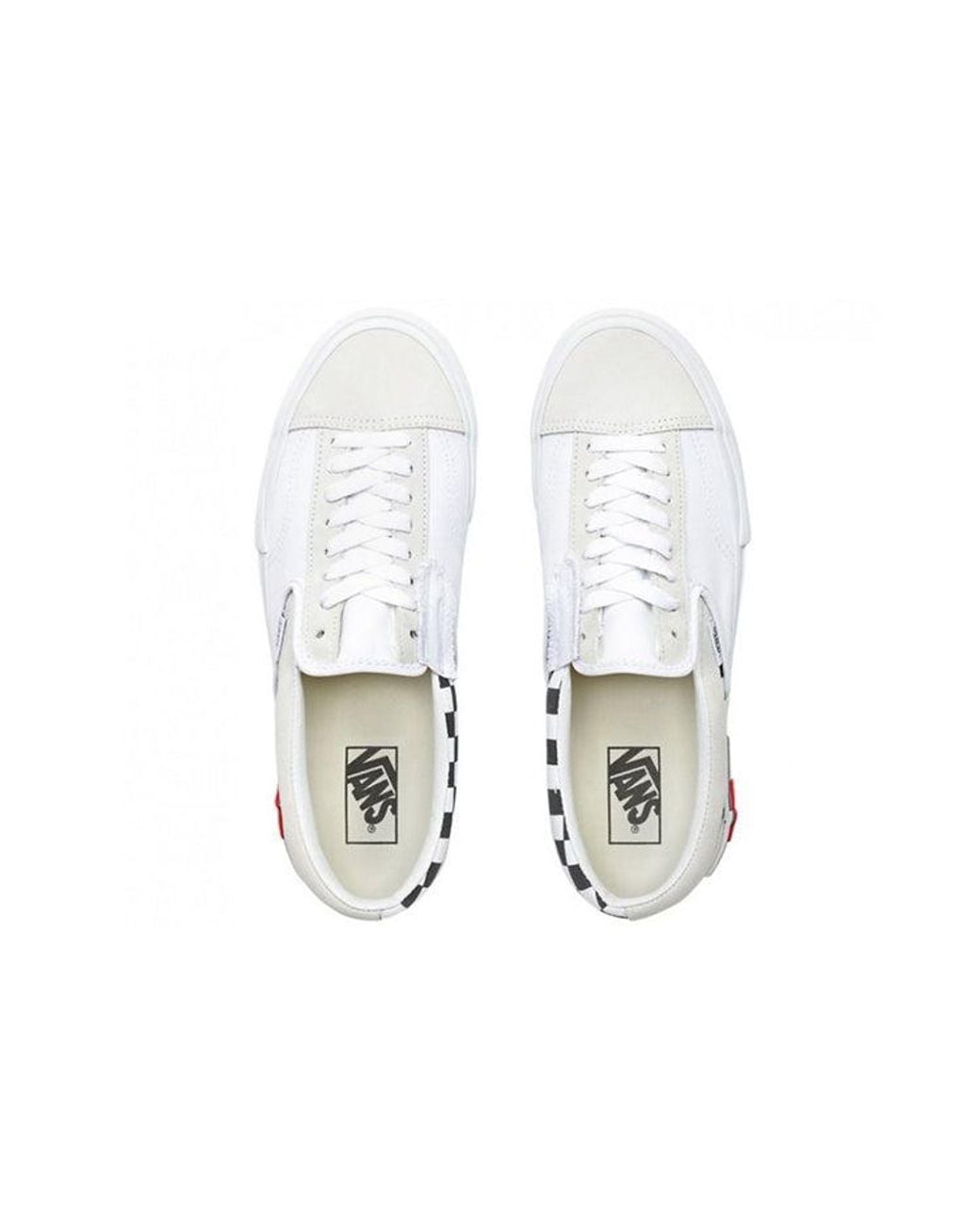 Vans White Slip-On Cap Checkerboard' for men