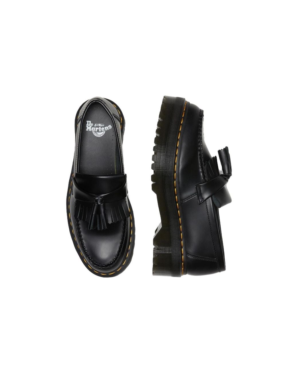 Dr. Martens Black Adrian Leather Platform Tassel Loafers Smooth' for men