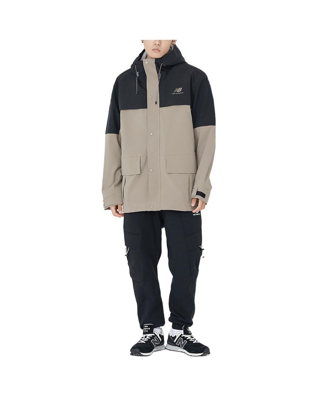 New Balance Natural Detachable Hooded Two-In-One Woven Solid Jacket 'Khaki' for men