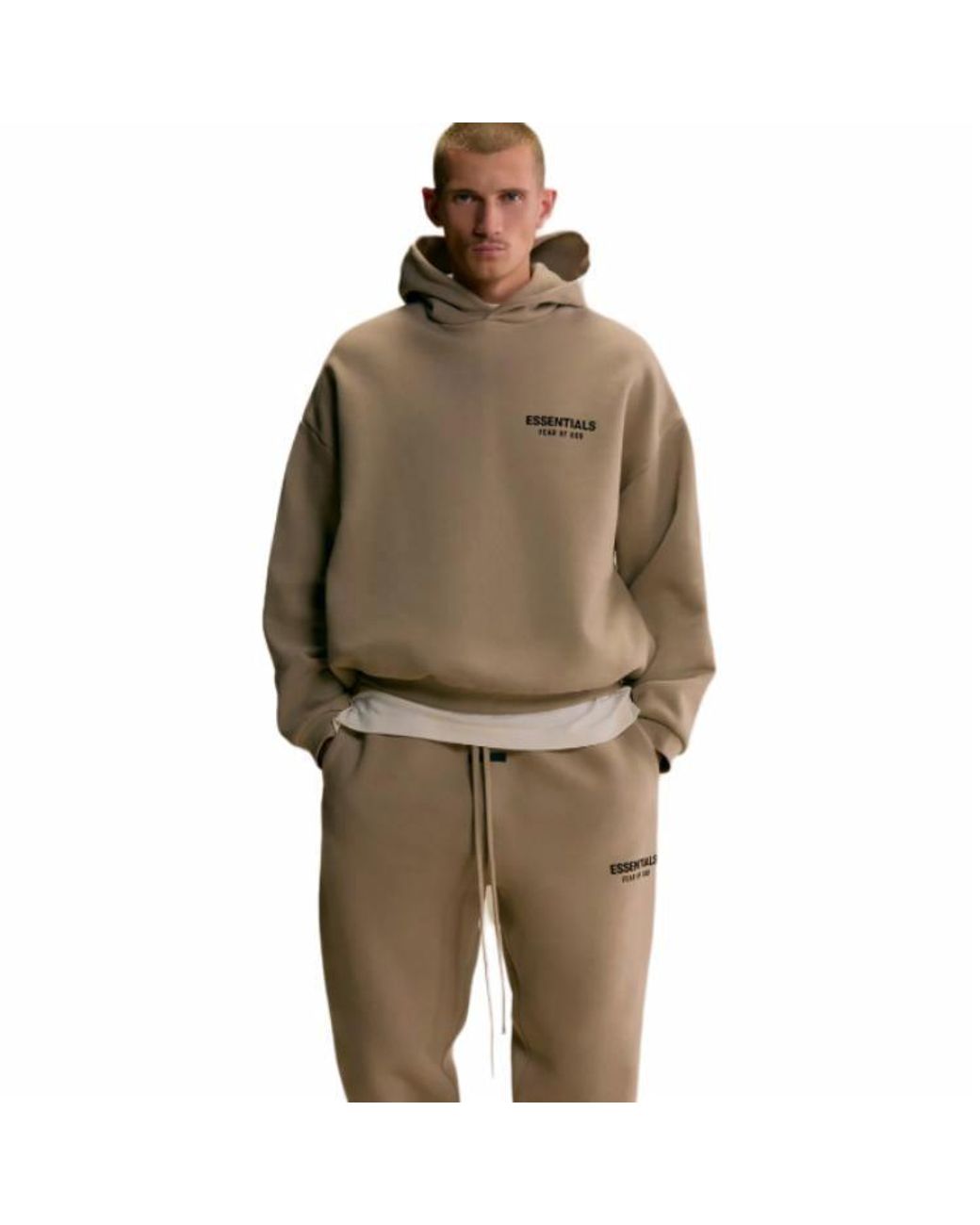 Fear Of God Gray Fleece Hoodie Ii 'Desert Sand' for men