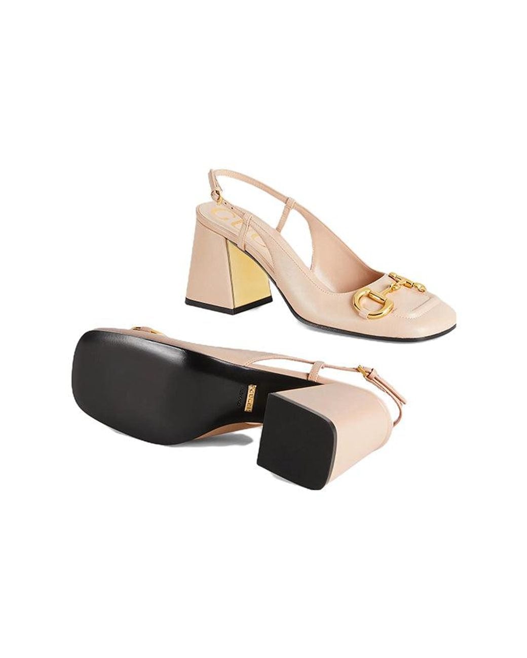 Gucci Natural (Wmns) Horsebit Mid Heel Slingback 'Neutral'