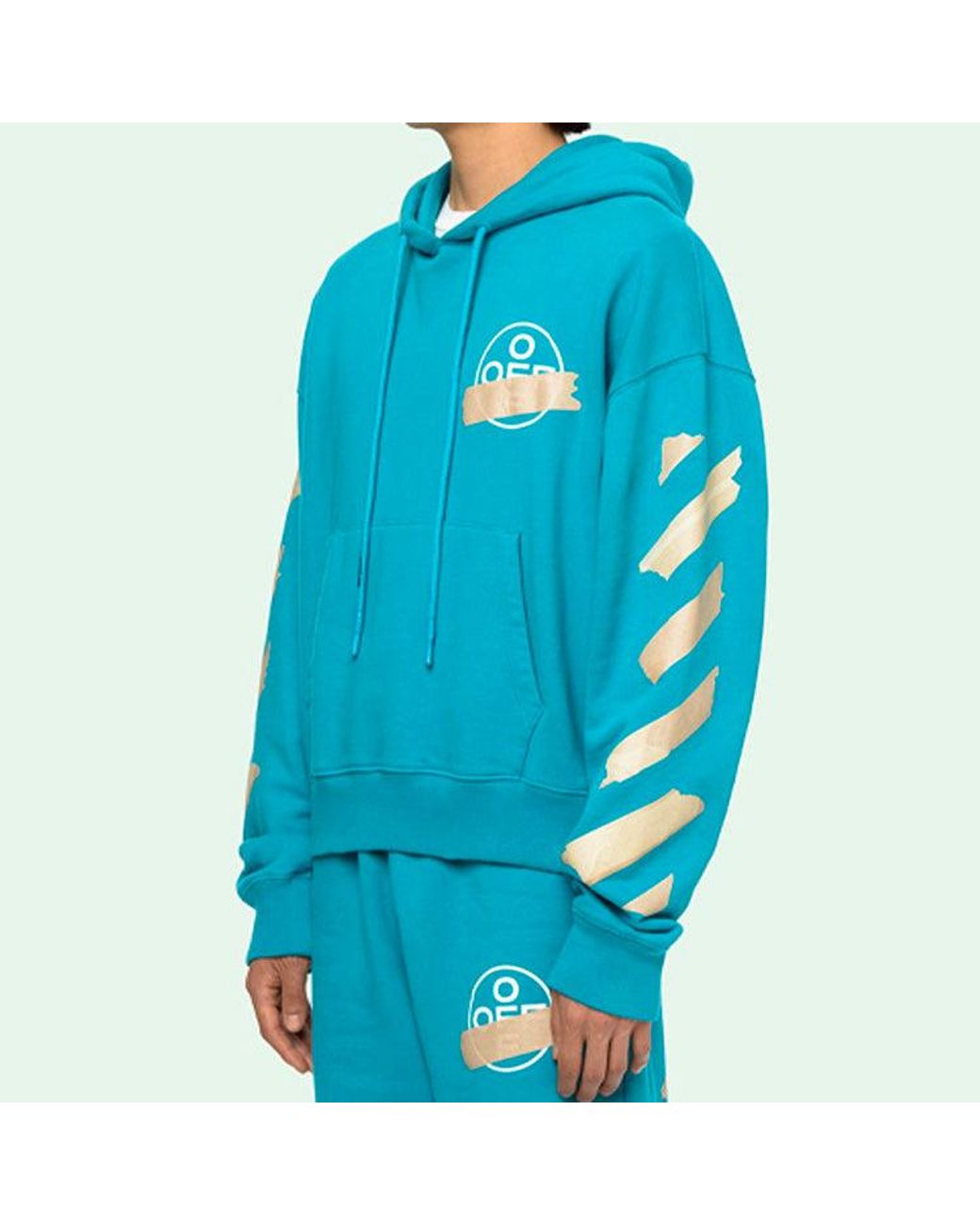 Off-White c/o Virgil Abloh Blue Ss20 Hooded Sweatshirt for men
