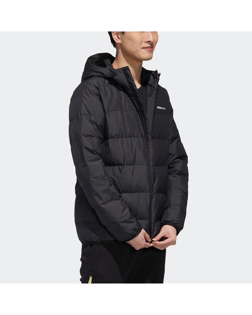 Adidas Blue Neo M Trans Dwn Jkt Windproof Stay Warm Sports Hooded Down Jacket for men