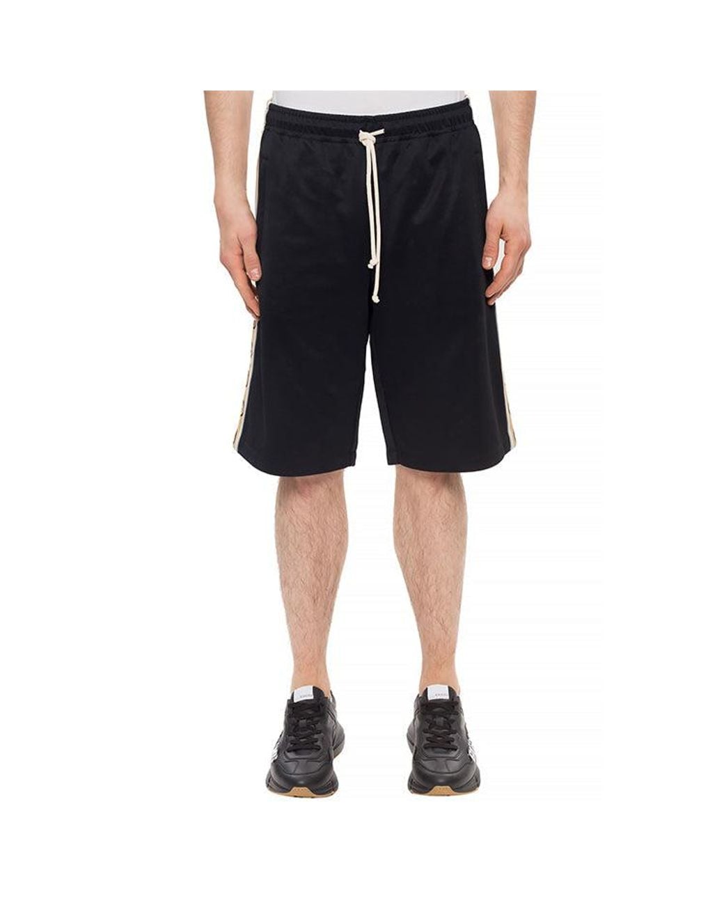 Gucci Black Ss20 Technical Jersey Shorts G-Knitted Drawstring Shorts For for men
